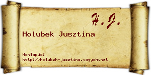 Holubek Jusztina névjegykártya